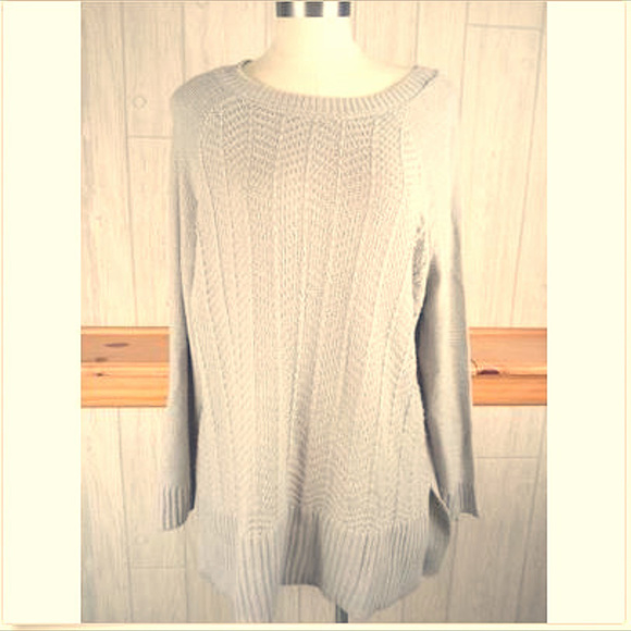 Lane Bryant Sweaters - 🆕Lane Bryant ~ Cable Knit Gray Long Sleeve Sweater 14/16